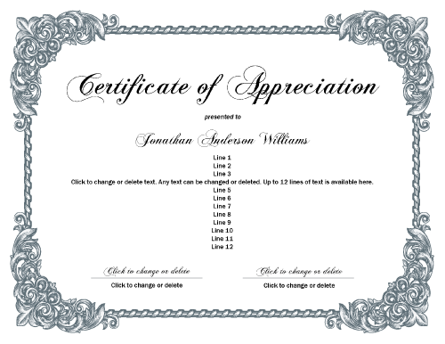 Printable Certificate Border Style Ten Version 2